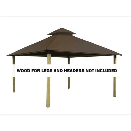 SUPERHEROSTUFF 12 sq. ft. Gazebo Roof Framing & Mounting Kit with Stone Outdura Canopy PA3746938